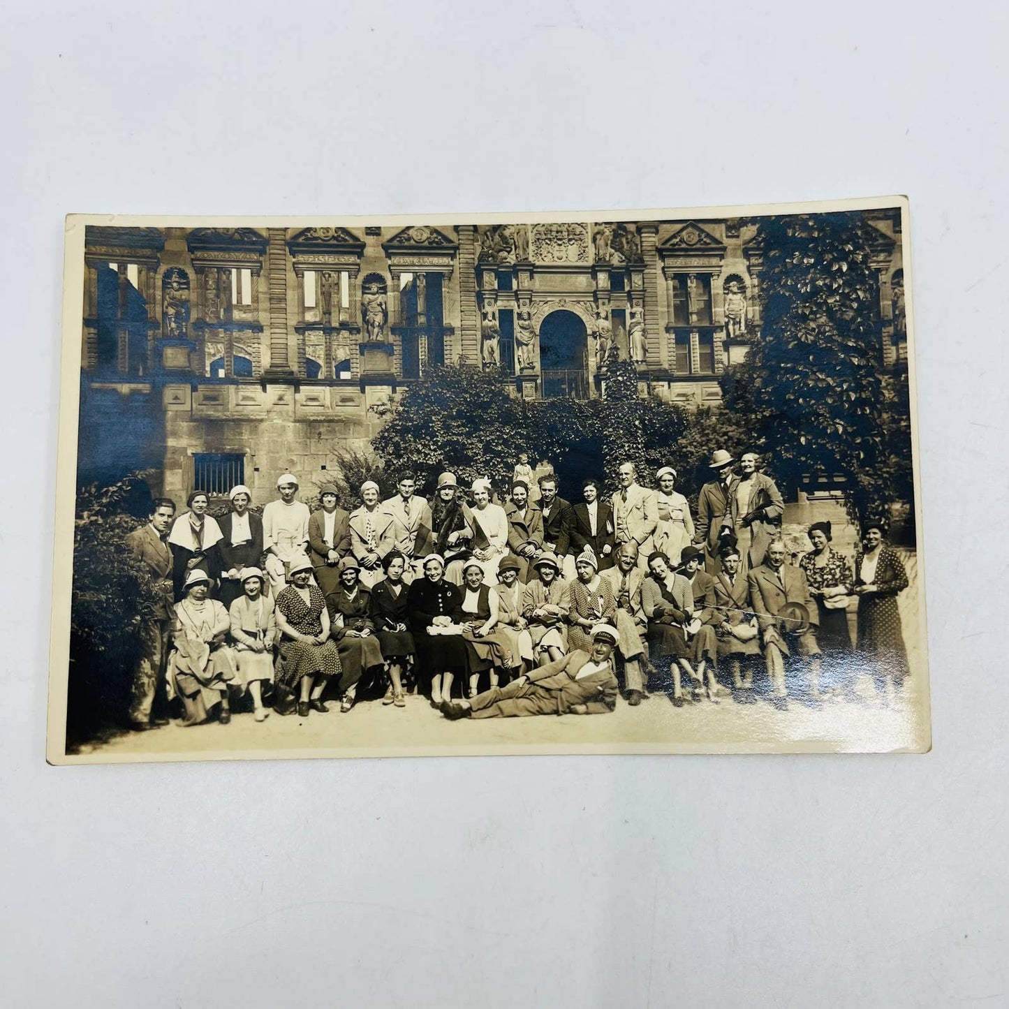 Early 1900s RPPC Gruss Von  Heidelberger Schloss Man in Führer Hat PA9