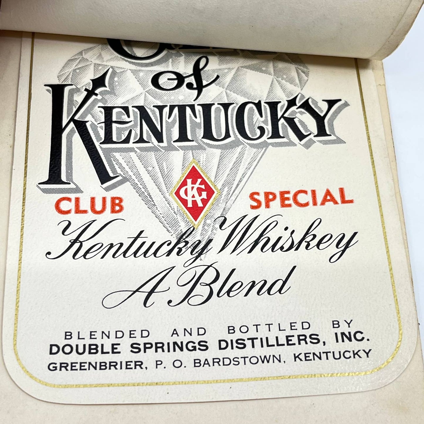 Gem of Kentucky Whiskey Label Set of 9 Double Springs Distillers Bardstown KY