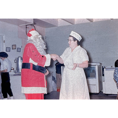 1964 Original Color Slide Christmas Santa Nurses Set of 2 2x2 TK2-S4-28