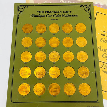 1968 Franklin Mint Antique Car Coin Collection Series 1 w/ Book & Envelope TC1