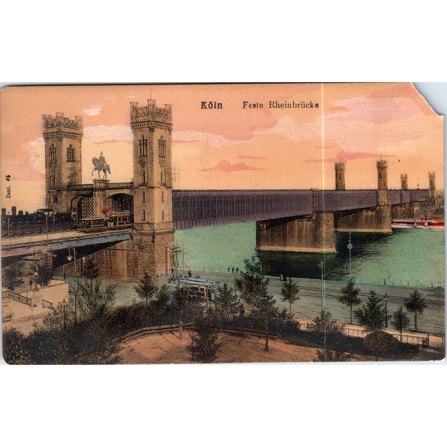 Köln Feste Rheinbrücke Original Postcard TK1-P19
