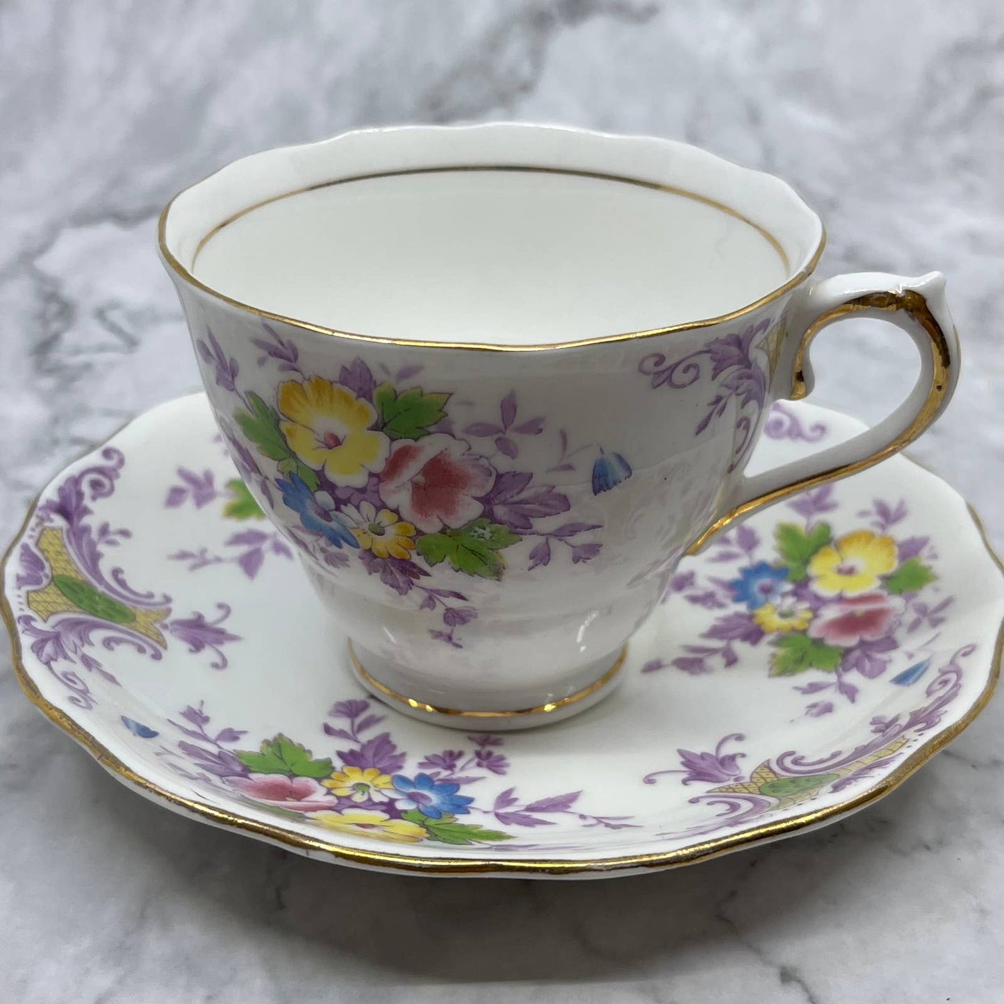 Colclough Teacup and Saucer Genuine Bone China Made In Longton Floral Design TD1