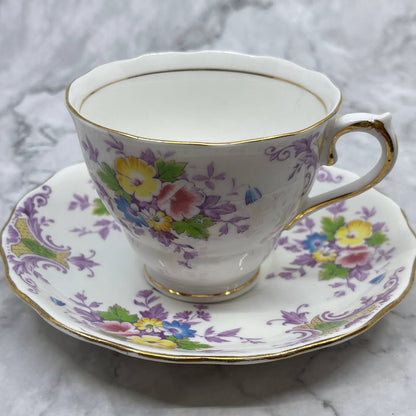 Colclough Teacup and Saucer Genuine Bone China Made In Longton Floral Design TD1