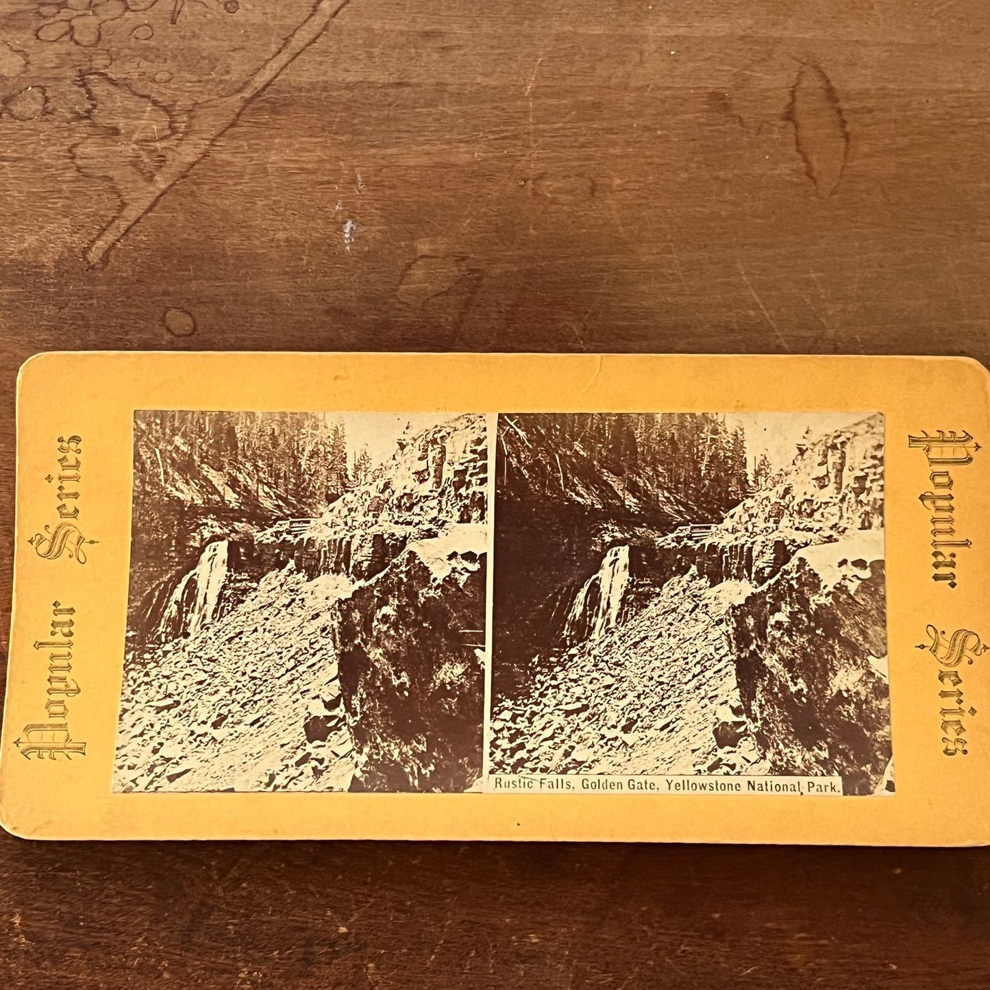 Rustic Falls Golden Gate Yellowstone National Park Antique Stereoview TJ9-V4