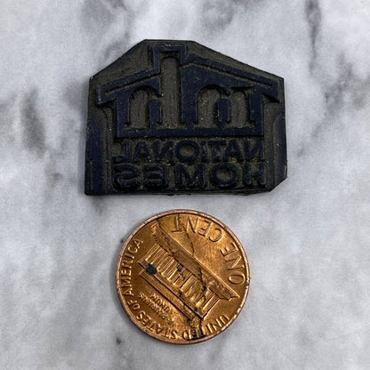 Vintage Printing Letterpress Printers Block Plate “nh” National Homes TJ512