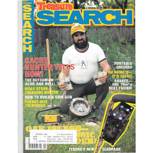 Treasure Search Magazine 1987 March/April Metal Detecting Gold Diamonds M2