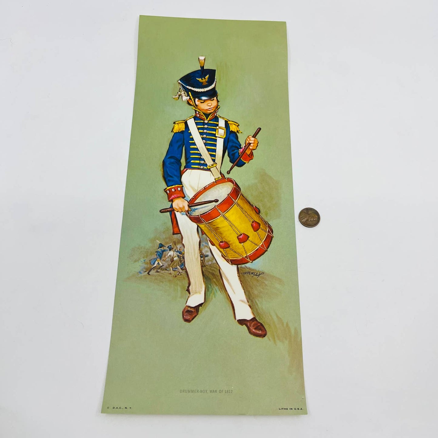 1969 Donald Art Co Hawley Print Drummer Boy War of 1812 6x15 FL2