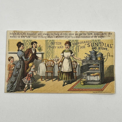 1880s Trade Card Sun Dial Gas Cooking Stove Wm. W. Goodwin & Co Philadelphia AB6