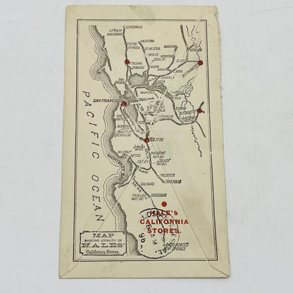 1896 Envelope Hale Bros & Co Sacramento California Store Map of Locations EA4