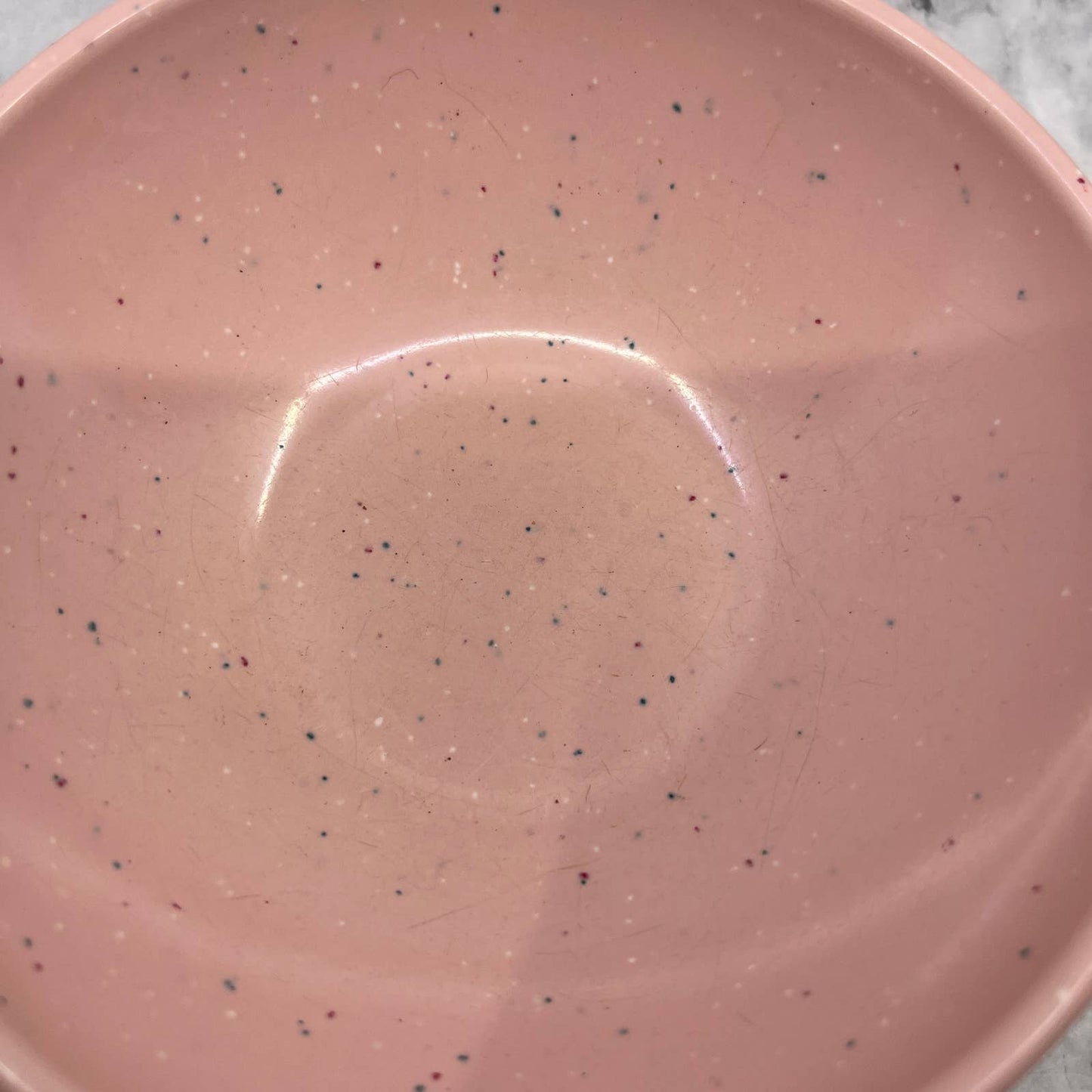 MCM Imperial Ware Speckled Confetti Pink Ice Cream Bowl Melmac Malamine TA3-2