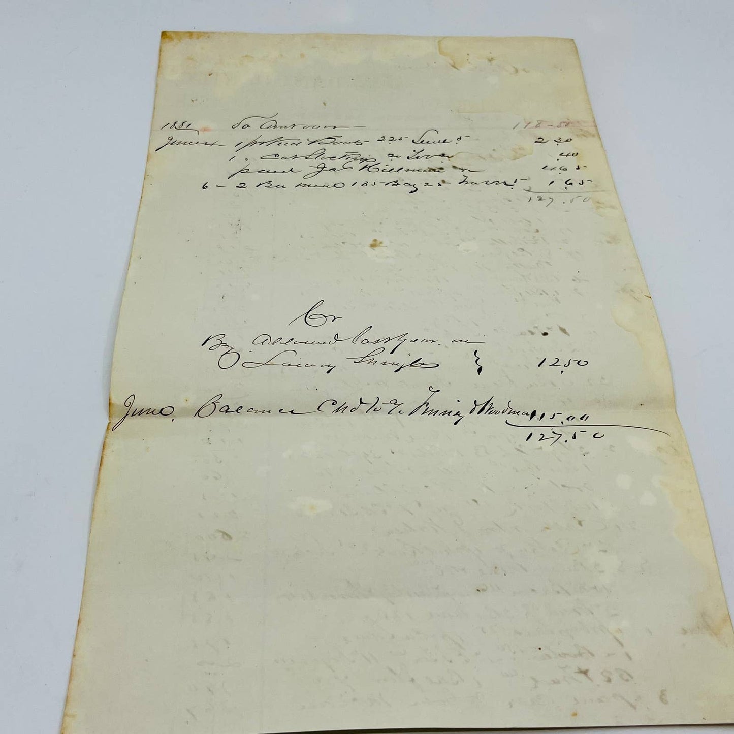 1881 Daniel Hill Lumber Calais Maine Billhead Letterhead Receipt AA4