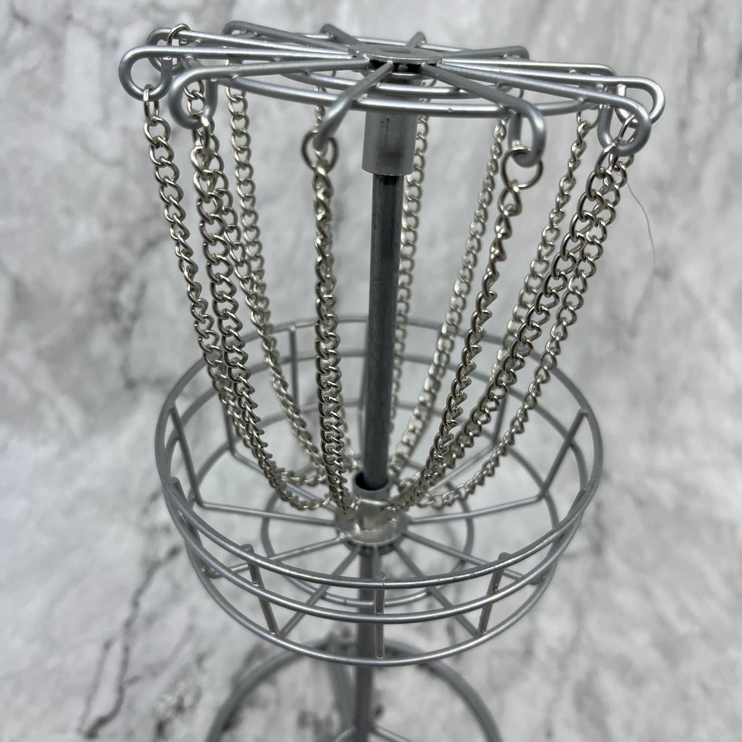 Miniature Metal Desktop Disc Golf Basket - 9 3/4" TH1