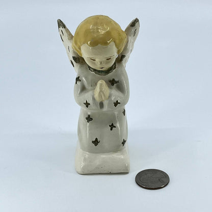 1952 Hand Painted Ceramic Praying Angel Child Cherub 4” TE3