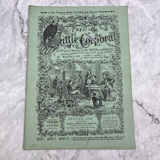 1869 Aug - The Little Corporal Original Magazine For Boys And Girls TB5