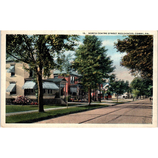 Vintage Postcard North Centre Street Residence Corry TD8-P2
