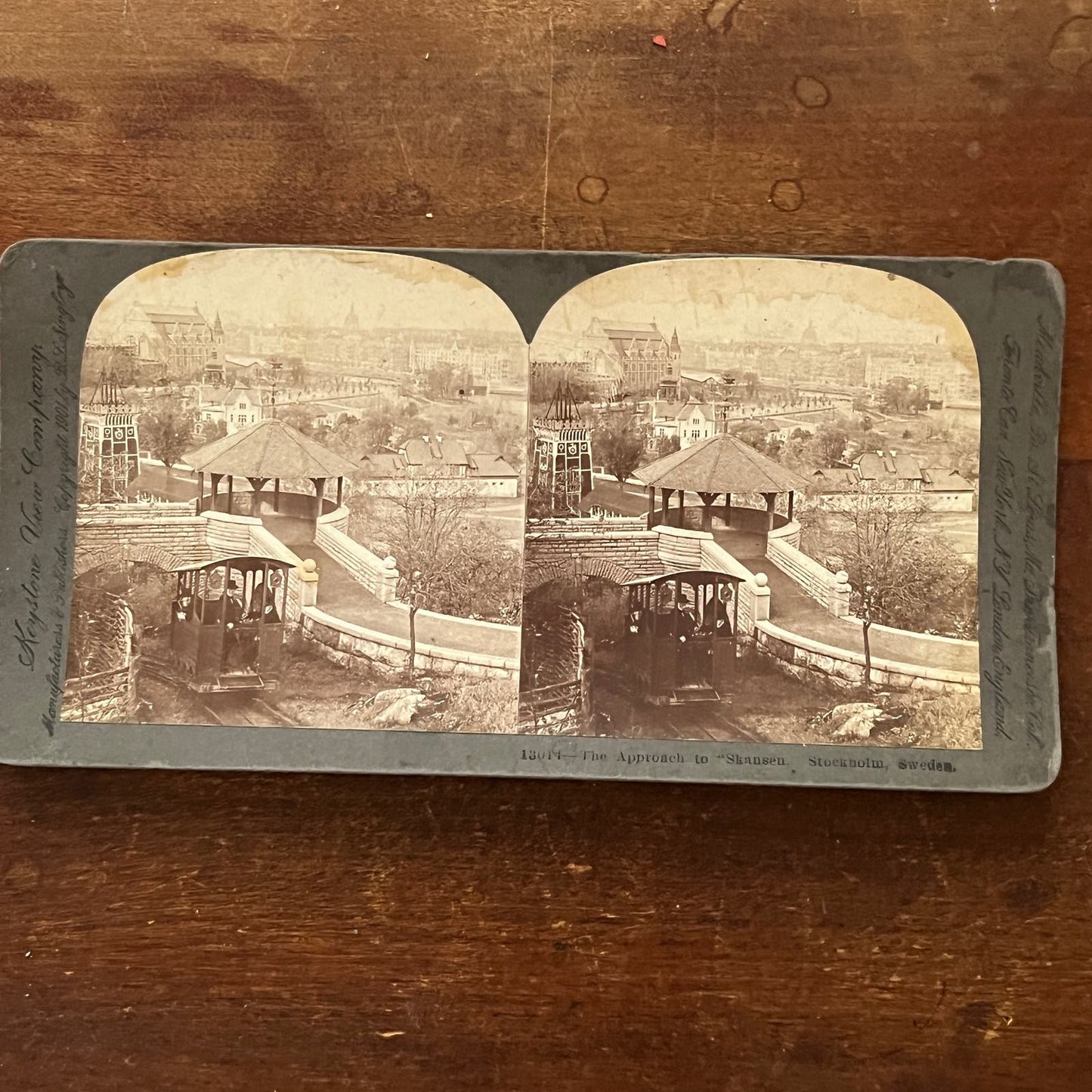 Approach to Skansen Stockholm Sweden Antique Stereoview Card TJ9-V1