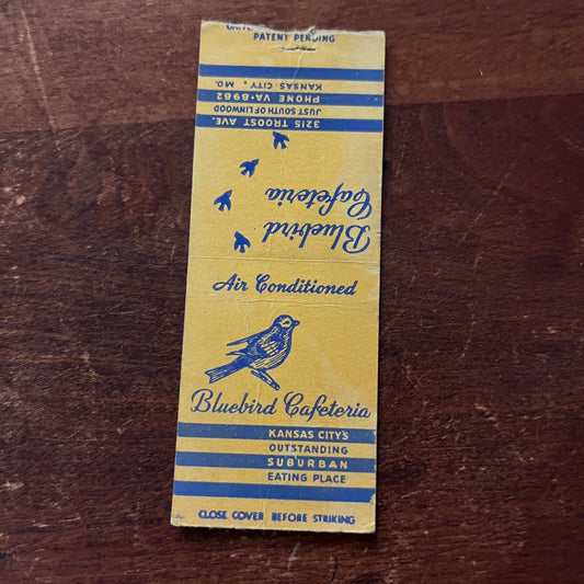 Bluebird Cafeteria Kansas City MO Advertising Matchbook Cover MM11-5