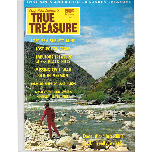 Long John Lathams Lost Treasure Magazine Lost Mines, Buried, Sunken Feb 1970 MB1