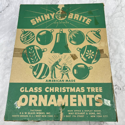 Shiny Brite 12 Vintage Mercury Glass Ornaments w/ Original Box Silver New Jersey