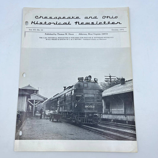 1975 Oct Chesapeake and Ohio Historical Newsletter C&O RR Thomas Dixon WV TE2