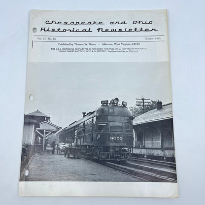 1975 Oct Chesapeake and Ohio Historical Newsletter C&O RR Thomas Dixon WV M1-2