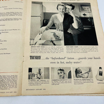 1951 JANUARY HOUSEHOLD MAGAZINE Where Women Run the Towns TD6