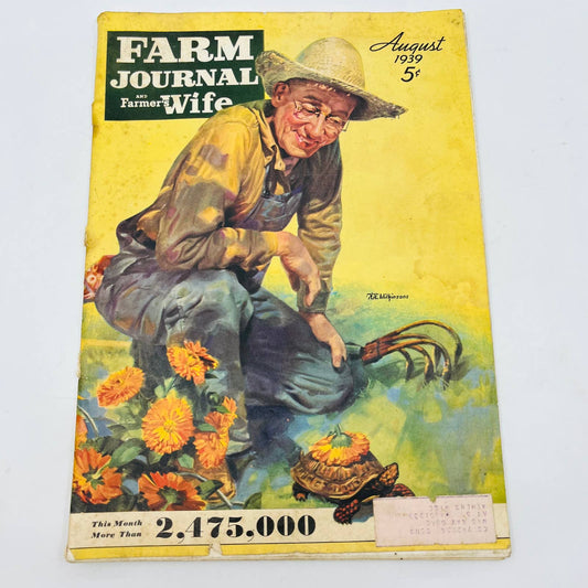 Farm Journal and Farmer’s Wife Magazine August 1939 Marigolds Turtle BA4