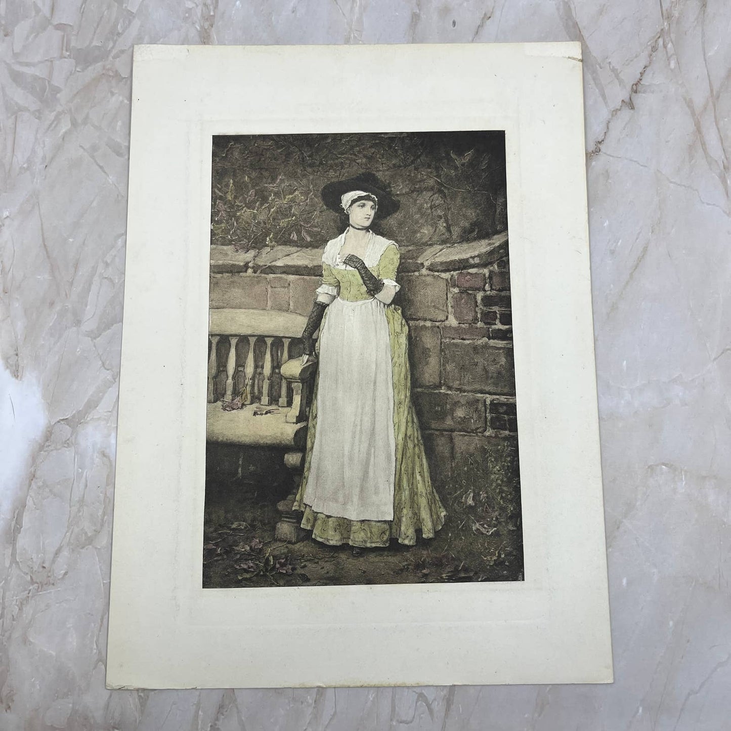 1880s Photo Etching “Olivia” Victorian Woman George H. Boughton 9.5x13” FL3