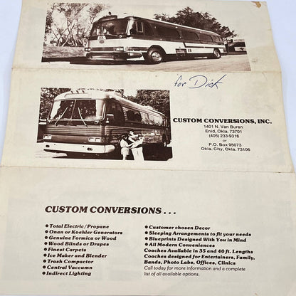 1970s Motorhome Coach Brochure Custom Conversions Inc. Enid Oklahoma SC5