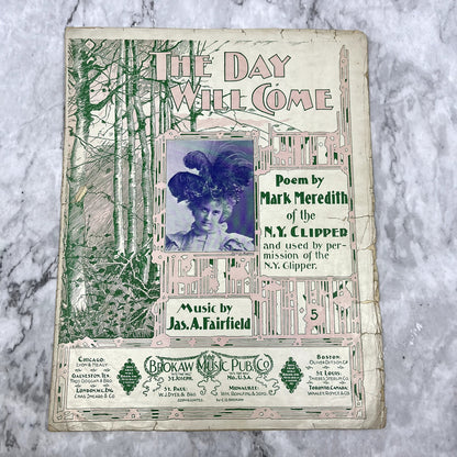 The Day Will Come Jas. A. Fairfield NY Clipper 1898 Sheet Music V42-1