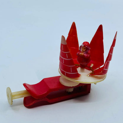 Vintage Celluloid Christmas Chimney Spinner Toy spinning With Santa Inside TE1