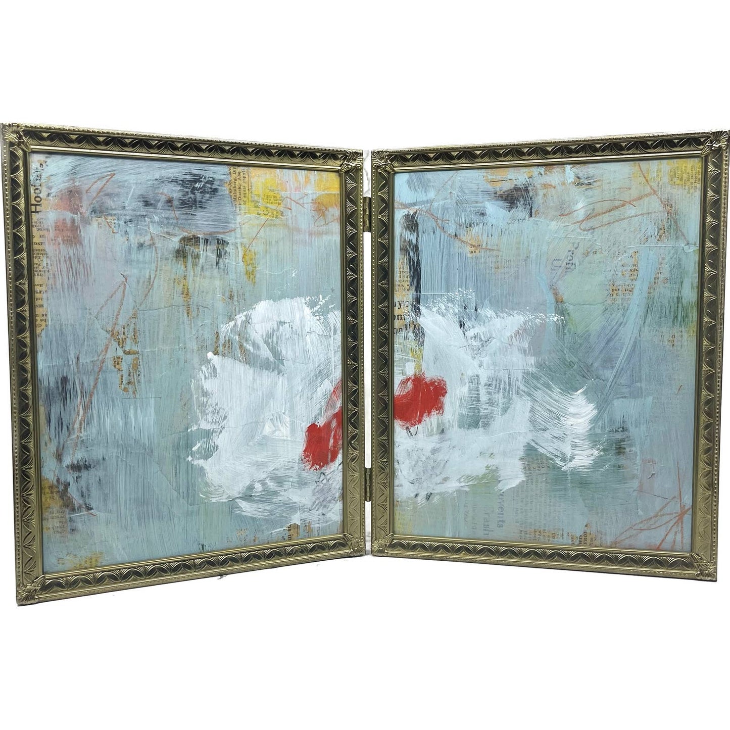 Original Framed Mixed Media Abstract Art Painting 10x12 “Double Fission” w/ COA