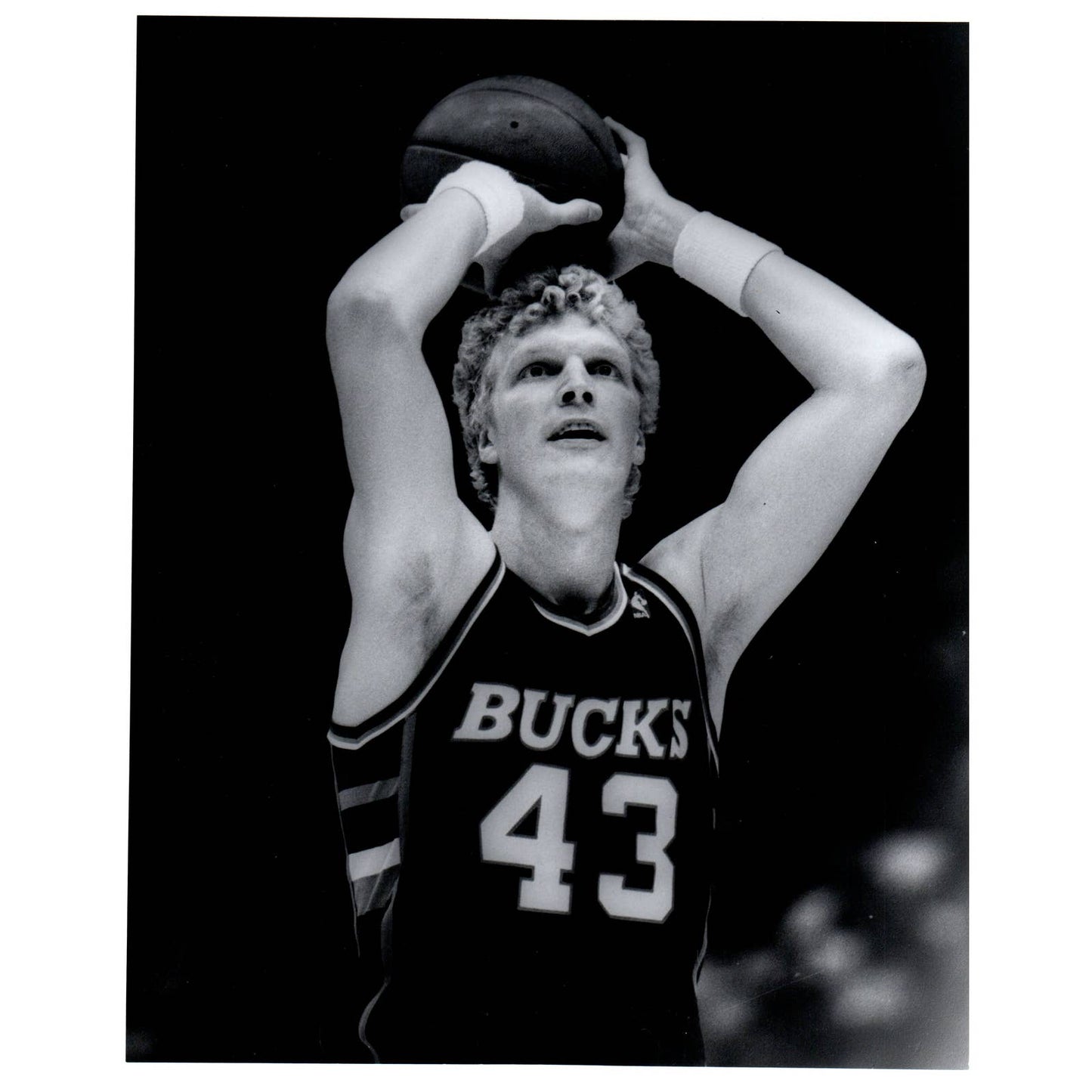 1986 Press Photo Basketball NBA Milwaukee Bucks Jack Sikma 8x10" AD3-4