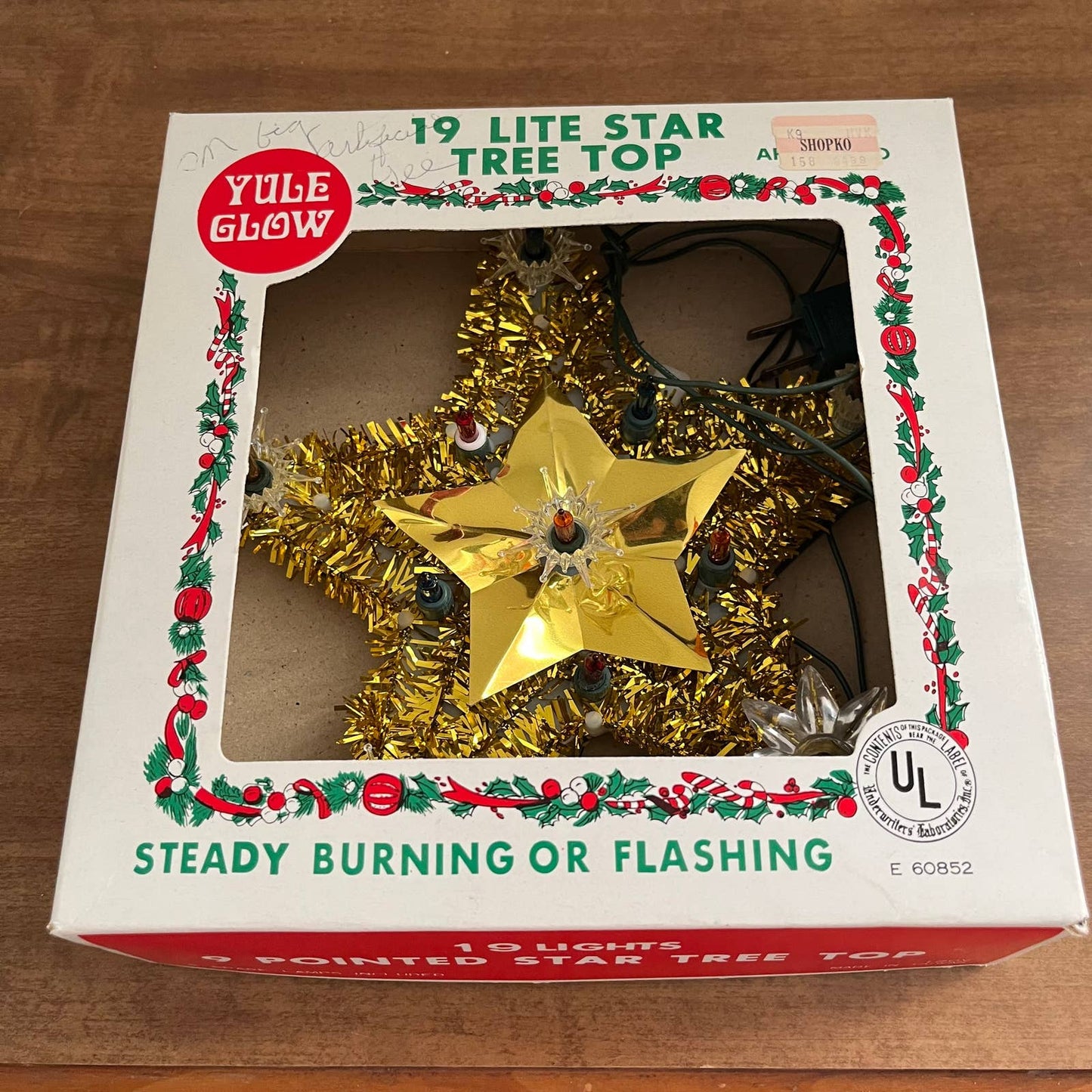 Vintage Yule Glow 19 Lite Tree Top Flashing / Steady Christmas Topper WORKS TA5