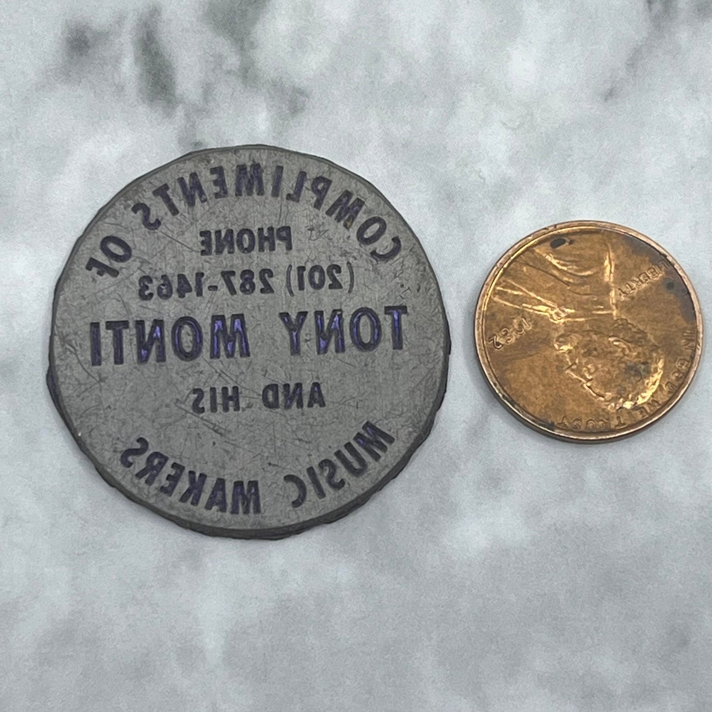 Vintage Letterpress Printers Block Plate Tony Monti and His Music Makers SE843