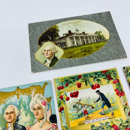 Early 1900s Antique LOT OF 4 GEORGE WASHINGTON Embossed Dresden Post Cards EA3