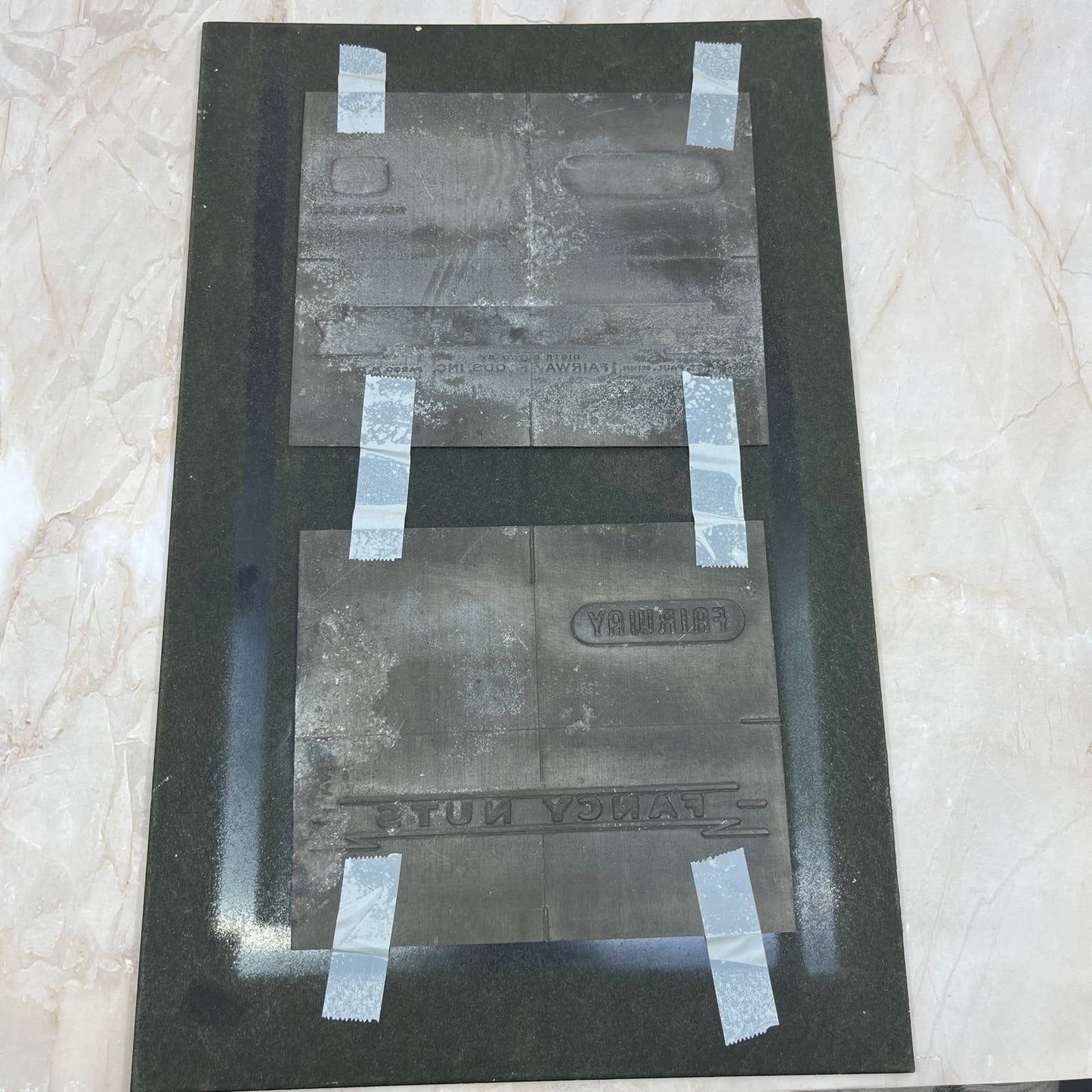 Vintage Newspaper Ad Metal Printing Plate & Flong FAIRWAY Fancy Nuts Fargo TC9-1