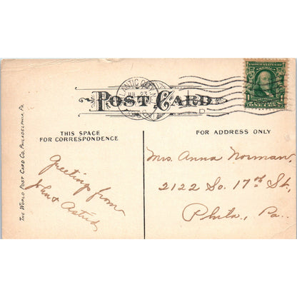 Sand Artist on the Beach 1908 Atlantic City NJ Original Postcard P2-10