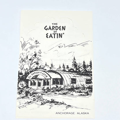 1960s The Garden of Eatin' Restaurant Menu Anchorage Alaska AC2