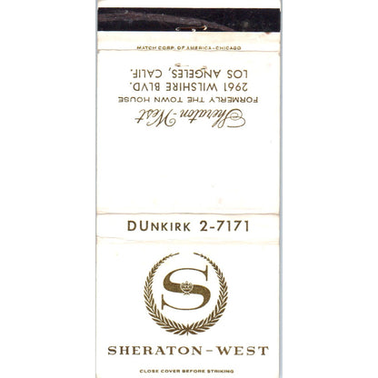 Sheraton West Hotel Los Angeles CA Advertising Matchbook Cover MM10-3