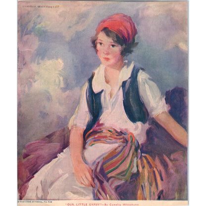 Antique Vintage Camelia Whitehurst Print Our Little Gypsy 7.5x9.5 TJ1-2