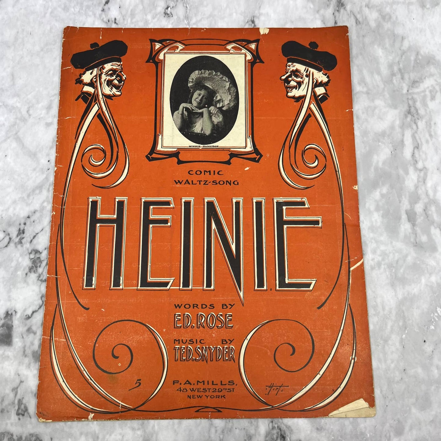 Antique 1904 Sheet Music Waltz Heinie Ed Rose Ted Snyder Minnie Harrison TJ4