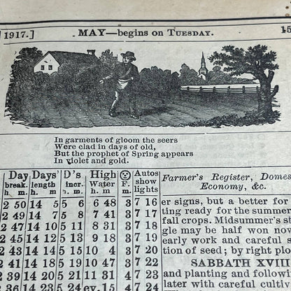 1917 Levitt’s Farmer’s Almanac Dover New Hampshire Geo E. Barney No. 121 NH1