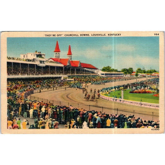 Churchill Downs Louisville KY 1940 Original Postcard P2-3