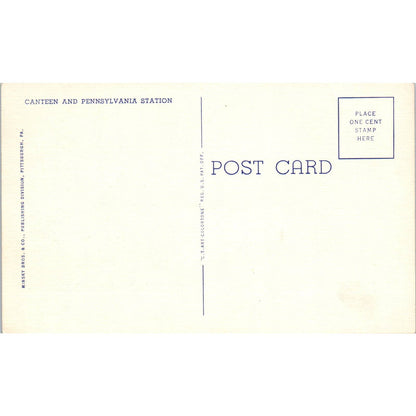 Vintage Postcard Canteen and Pennsylvania Station Pittsburgh PA TD8-P2