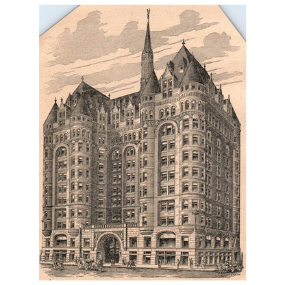 The Woman's Temple at Chicago Illinois 5x7" Original Engraving 1899 AK5-18