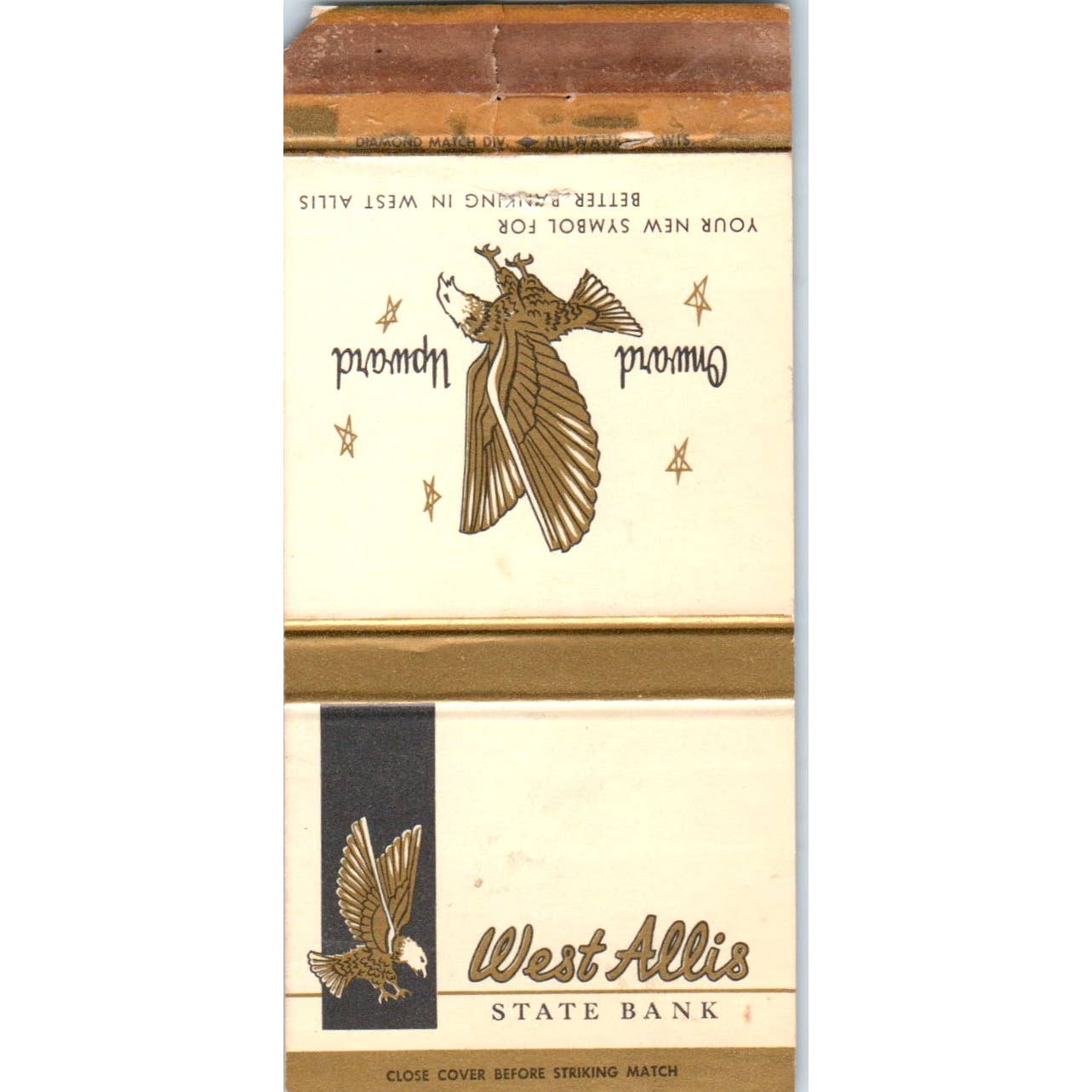 West Allis State Bank Advertising Matchbook Cover SA1-M7