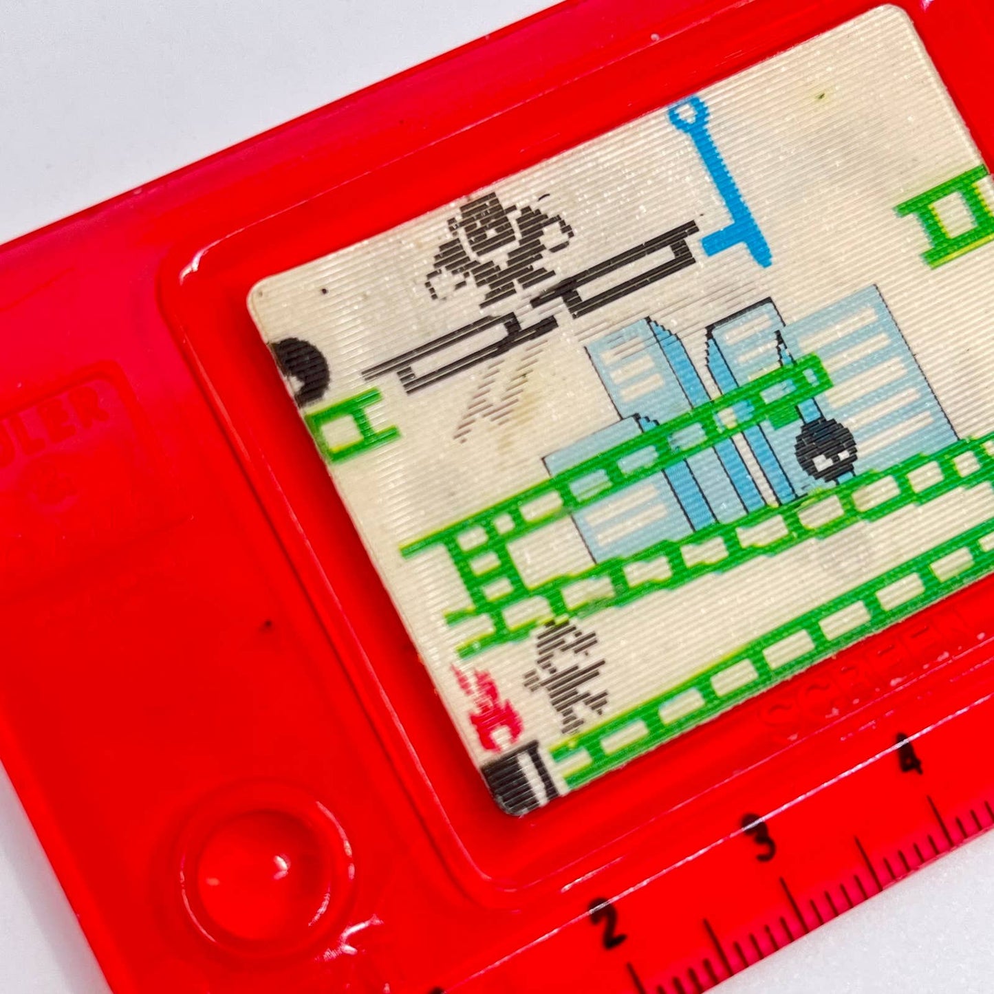 Vintage Ruler & Game Lenticular Arcade Game Red RARE 3.5” SD3