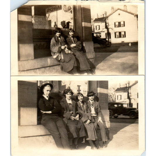 1930s Photograph Teenagers Outside Bond Hill Post Office Cincinnati 4.5x5.5" SE5