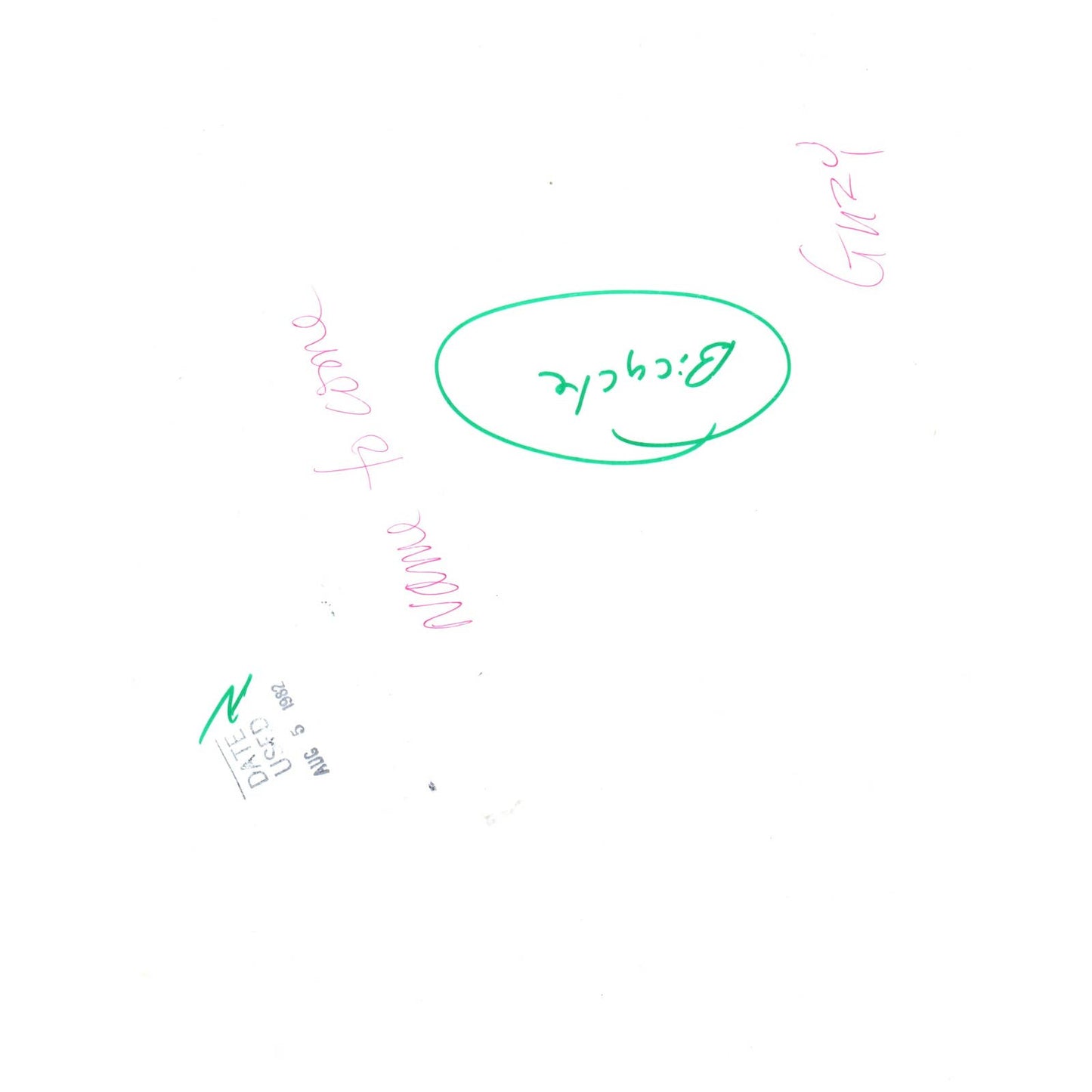 1982 Press Photo Shirtless Man Short Shorts Riding Bike on Crutches 8x10" AD3